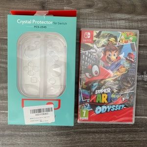 Super Mario Odyssey (Switch) with BONUS Crystal Protector for 2 controllers